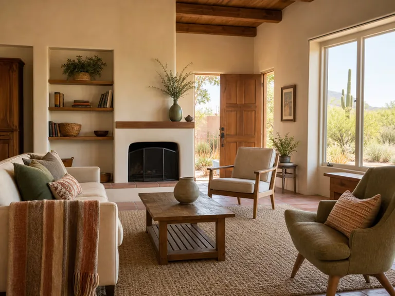 Warm, sunlit Southern Arizona home interior